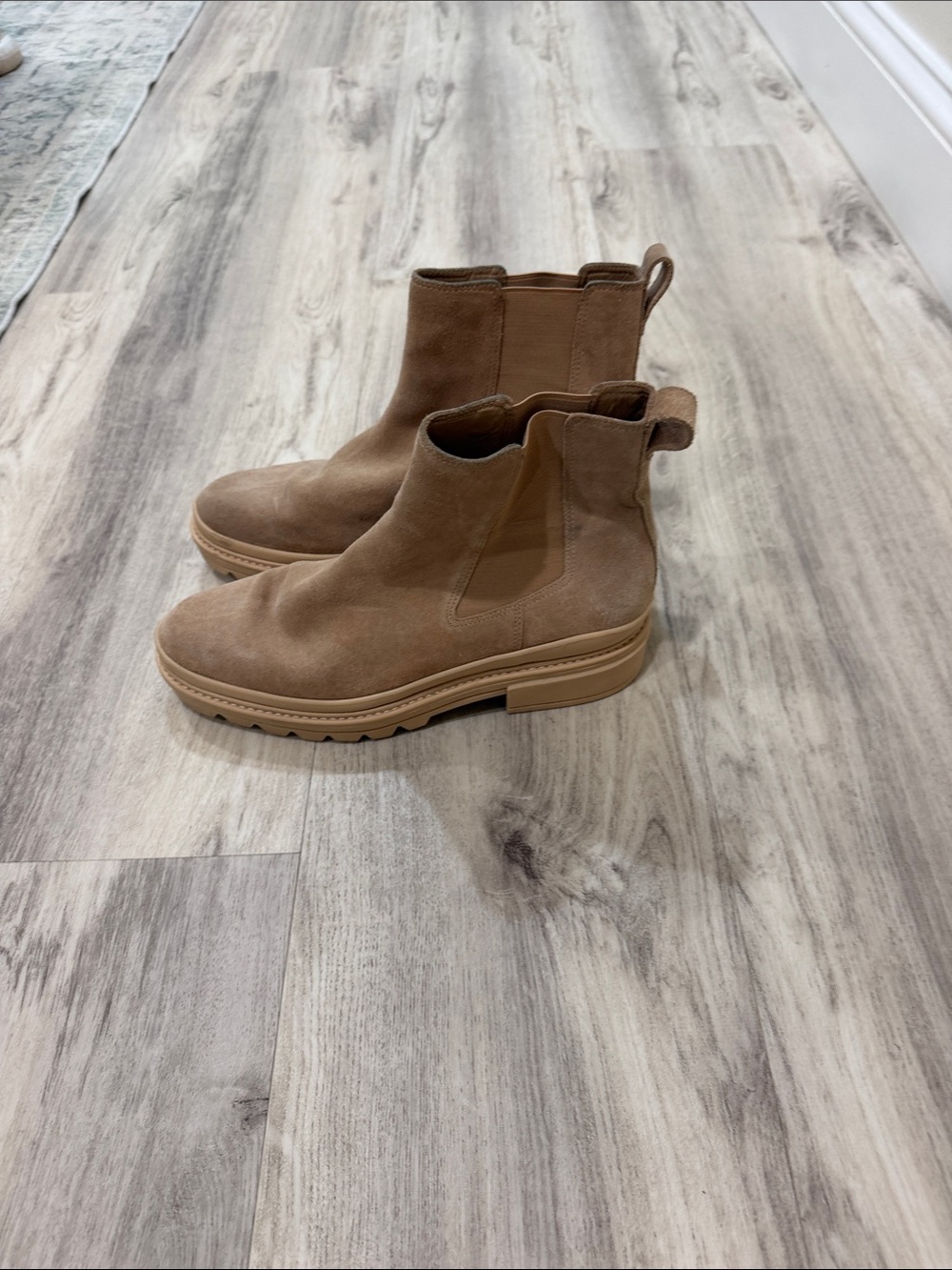 Bernardo  Suede Chukka Boots in beige size 10